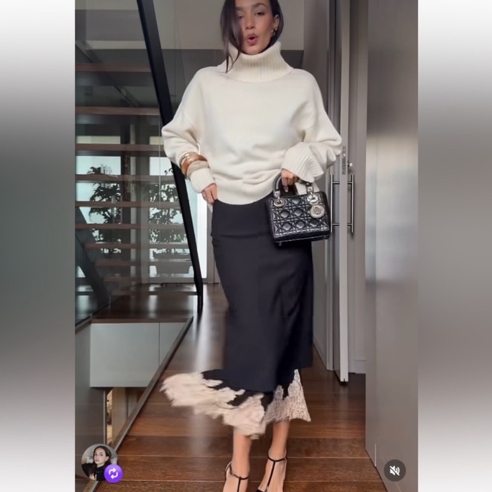 ZARA Combined Lace Skirt ZW Collection - Picture 7 of 15